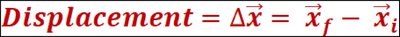 Displacement formula