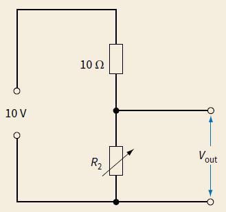 Potential divider circuit with variable resistor