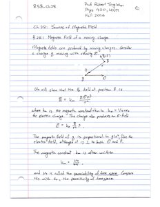 Diagram showing a moving charge and the vectors involved in the magnetic field calculation