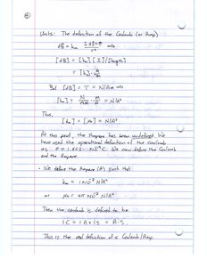 Derivation of the ampere and units for magnetic field