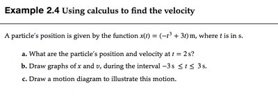 Example using calculus to find velocity