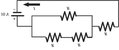 Resistor network with battery