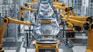 Automated car manufacturing robots