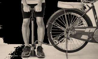 Bicycle pump in use