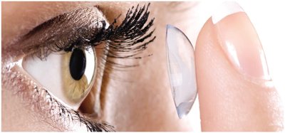 Contact lens application to the eye