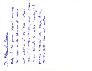 The Nature of Physics handwritten notes