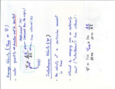 Average Acceleration handwritten notes