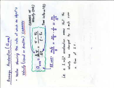 Velocity-time graph handwritten notes