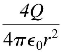 Electric field of four charges