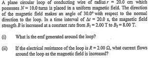 Exercise: Induced emf and current in a loop