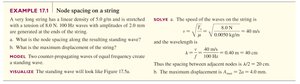 Nodes and antinodes spacing