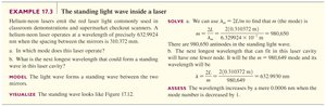 Example: Standing light wave inside a laser