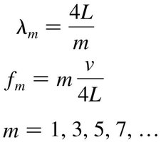 Standing sound wave modes in open-closed tube