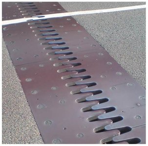 Bridge expansion joint illustrating thermal expansion