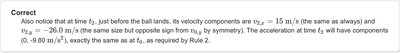 Projectile motion velocity and acceleration at landing
