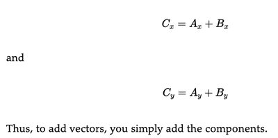 Adding vector components