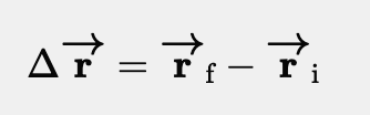 Displacement vector equation
