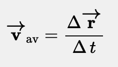 Average velocity vector equation