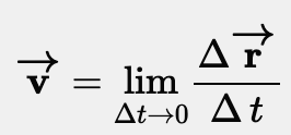Instantaneous velocity vector equation