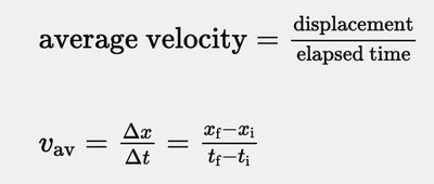 Equation for average velocity
