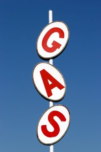 Gas station sign as an example of gas