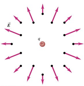 Electric field lines from a positive charge