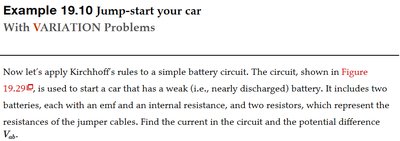 Example 19.10: Jump-start your car