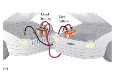 Car jump-start battery connection