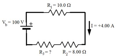 Series circuit with unknown resistor