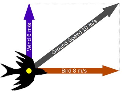 Resultant ground speed vector