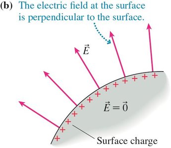 Excess charge on surface of conductor