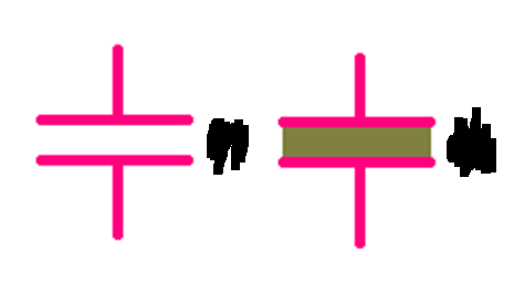 Capacitor with and without dielectric