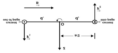 Side view of current loop showing torque