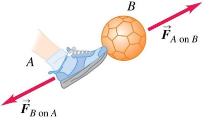 Action-reaction pair: foot and ball