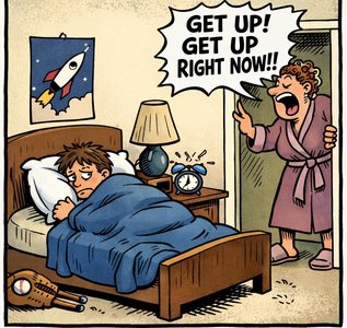 Cartoon illustrating inertia