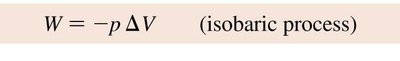 Equation for work done in isobaric process