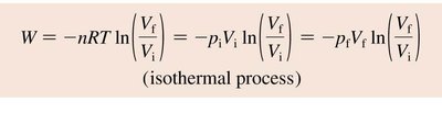 Equation for work done in isothermal process