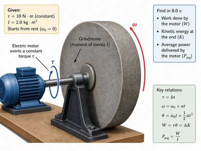 Electric motor applying torque to a grindstone