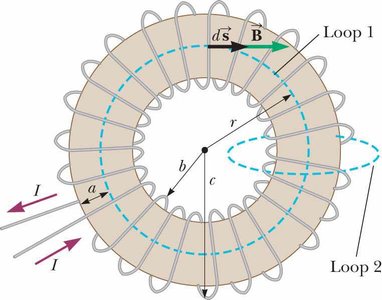 Toroid with current-carrying wire