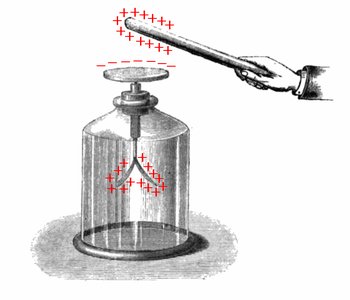 Electroscope reacting to induced charge