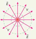 Electric field lines and equipotential surfaces around a point charge