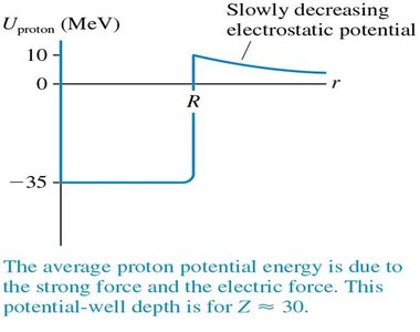 Proton potential energy well