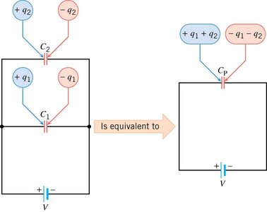 Parallel capacitors equivalent diagram