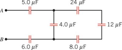 Capacitor network for equivalent capacitance calculation