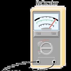 Voltmeter measuring voltage between two points