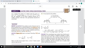 Example calculation: electric vs gravitational force