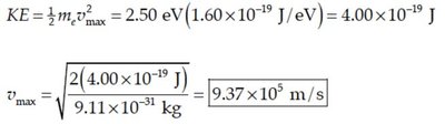 Maximum electron speed calculation