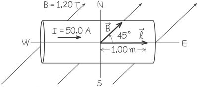 Conductor at an angle in a magnetic field