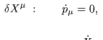 Equation of motion for X^mu