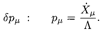 Equation of motion for p_mu